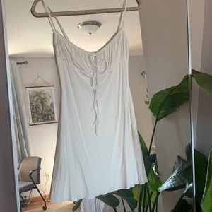 WEWOREWHAT white ruched mini dress